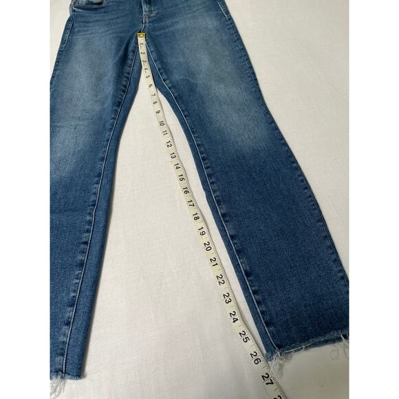Mother Denim High Waisted Looker Ankle Fray jeans in hop on hop off size 25 - Picture 9 of 10